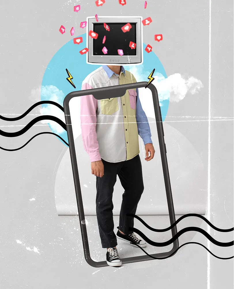 Boy With Screen On Face