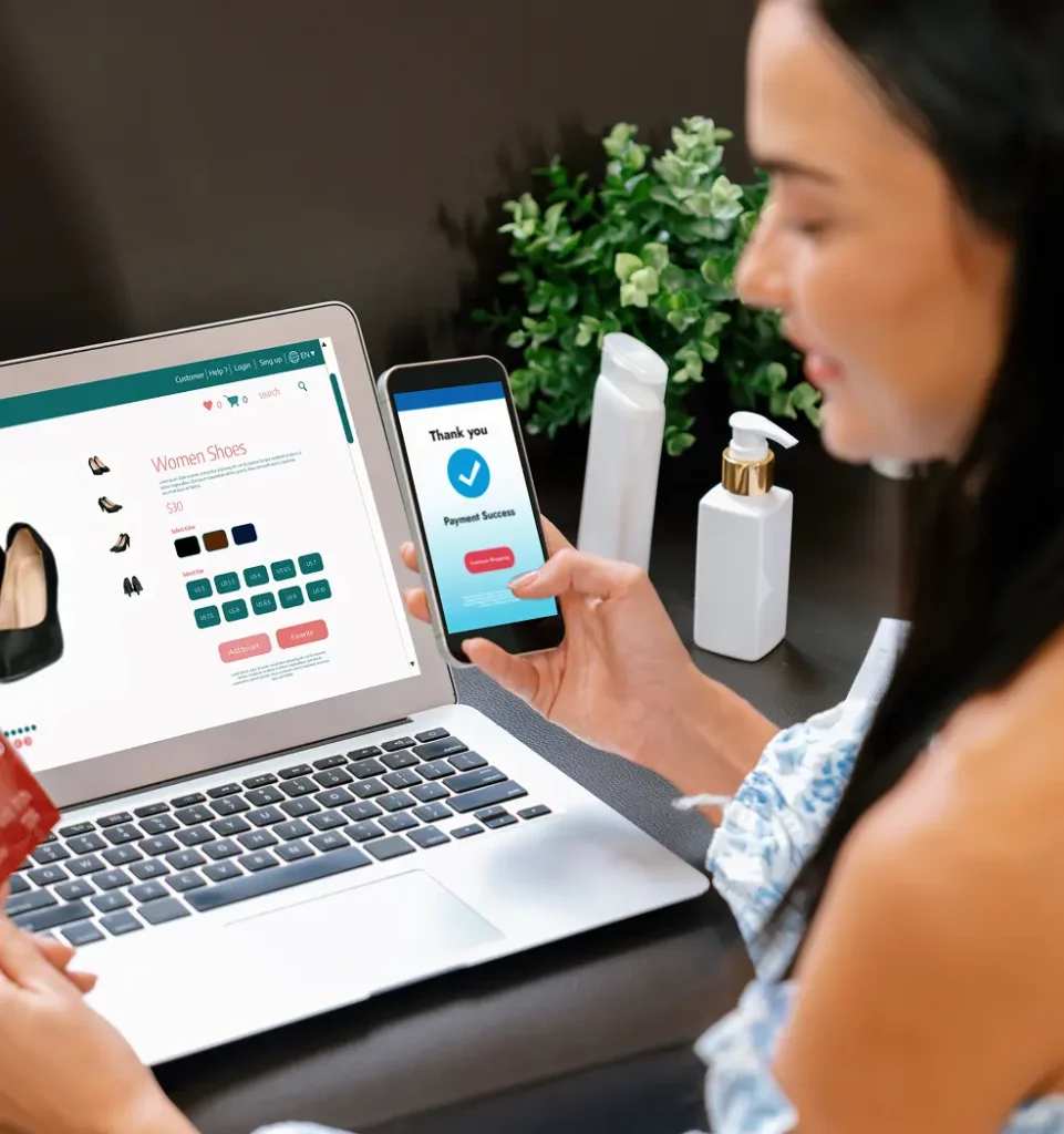 Girl Doing Online Shopping From The Desk
